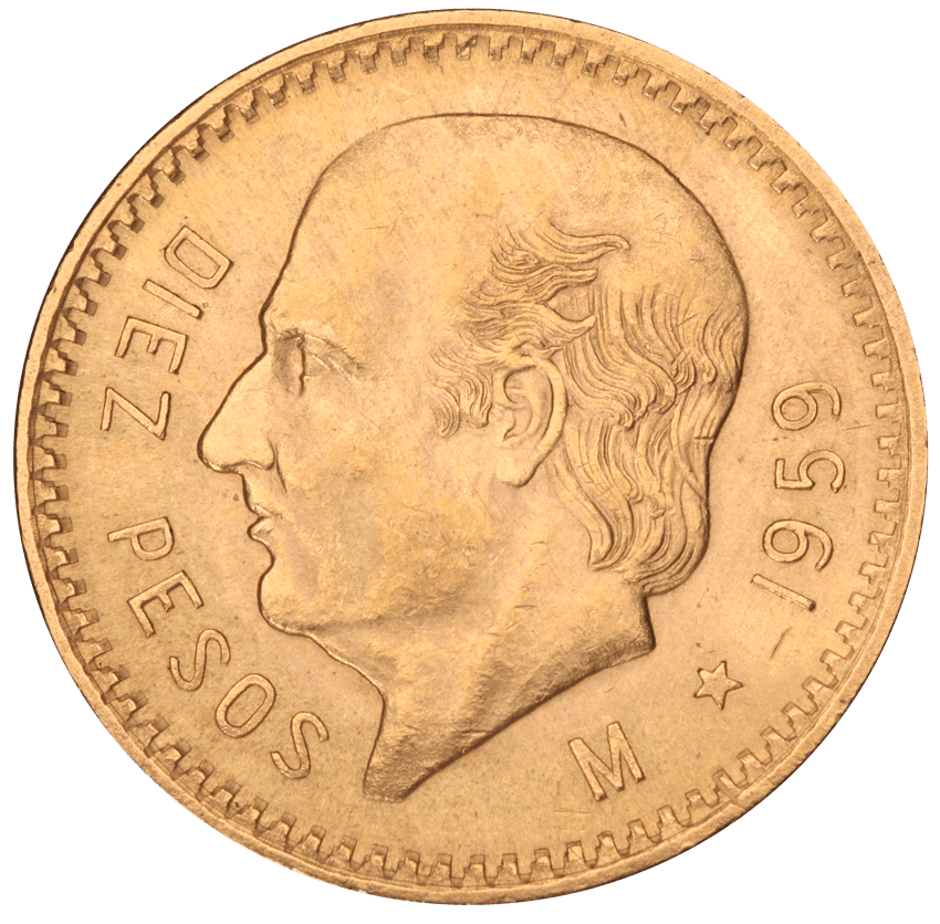 Mexican 2.5, 5, 10 Pesos Front