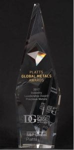 Platts Award for Industry Leadership in Precious Metals Awarded to Dillon Gage