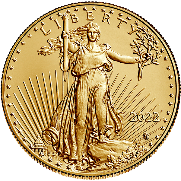 Gold American Eagle 2022 Front