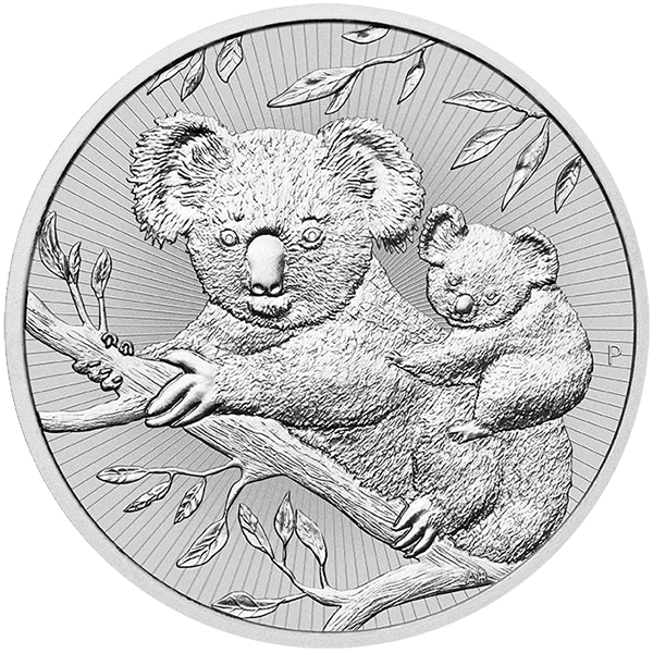 Silver Piedfort Koala & Baby Front