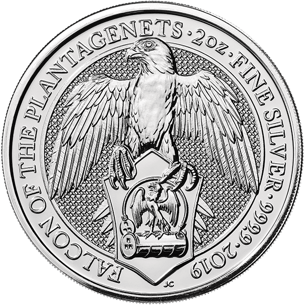 Queen’s Beast Silver Falcon Front