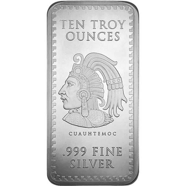 Aztec Calendar Silver Bar Of 10oz Fine Silver Dillon Gage