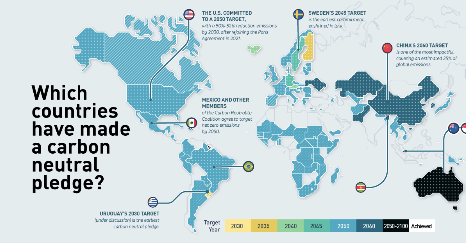 Carbon-neutral pledged map