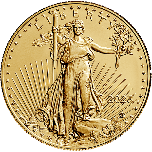 Gold American Eagle 2023 Front